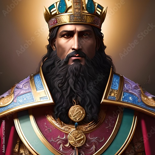 Obraz na płótnie fictional portrayal of the biblical king of babylon nebuchadnezzar ii