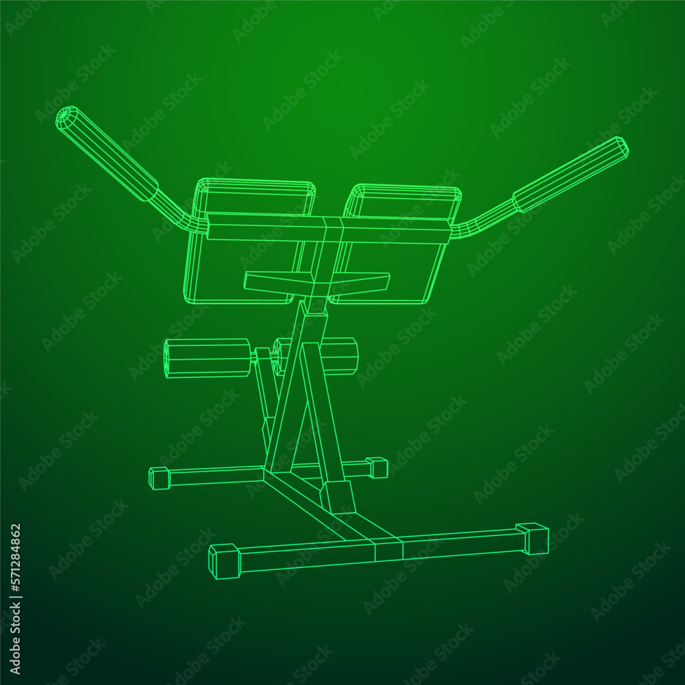 Modern exercise machine for the back and abs. Hyperextension simulator. Modern exercise machine for the back and abs. Hyperextension simulator.