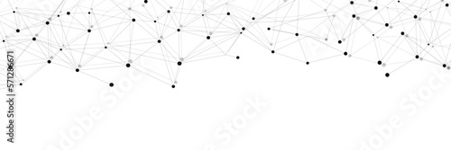 Black network. Abstract connection on white background. Network technology background with dots and lines for desktop. Ai system background. Abstract concept. Line background, network technology