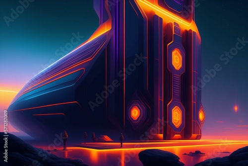 red and yellow lights Illustration image made with AI 
