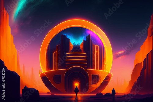 buddha statue at sunset Illustration image made with AI 
