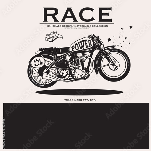 motorcycle illustration for print