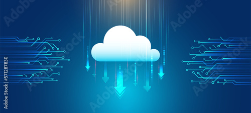 Data cloud storage technology. Database and data center vector illustration. Cloud technology isometric background. Computer technology, server room, and equipment for internet networks.