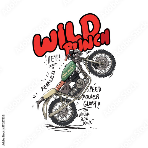 motorcycle illustration for print