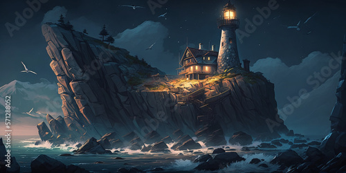 light house in the night © Ryuji