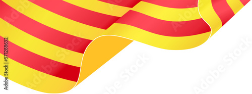 Catalonia flag wave isolated on png or transparent background photo
