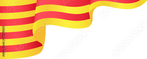 Catalonia flag wave isolated on png or transparent background photo