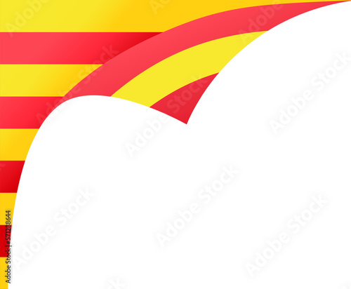 Catalonia flag wave isolated on png or transparent background