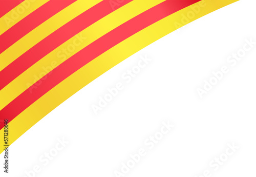 Catalonia flag wave isolated on png or transparent background