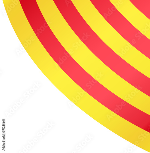 Catalonia flag wave isolated on png or transparent background