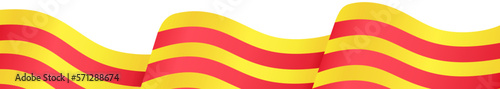 Catalonia flag wave isolated on png or transparent background