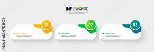 3 Steps presentation business infographic template vector.	
