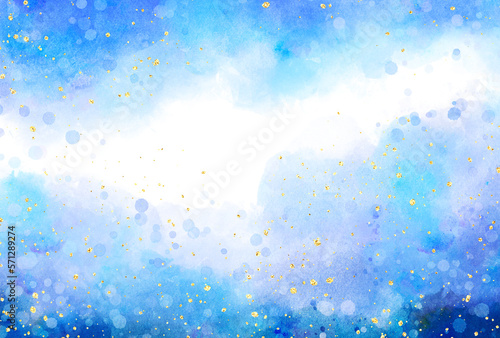 背景素材_水彩テクスチャ_青