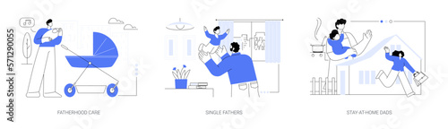 Fathers role abstract concept vector illustrations.