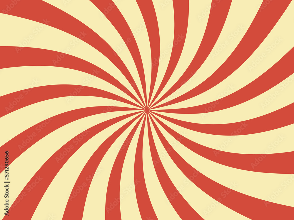 Retro background with curved, rays or stripes in the center. Rotating, spiral stripes. Sunburst or sun burst retro background. Eps 10