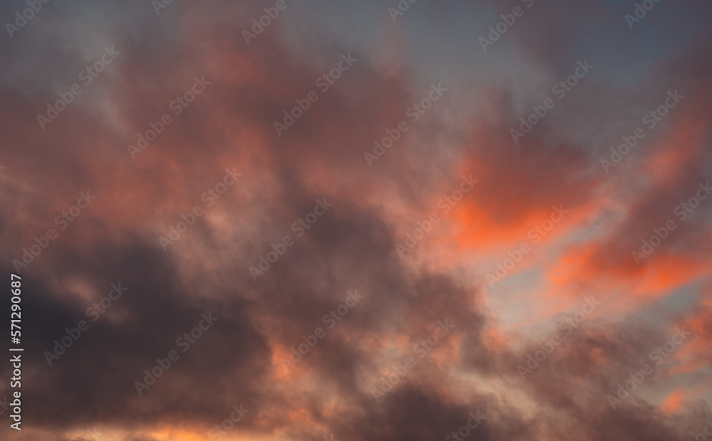 View on the sunset sky. colorful evening sky background