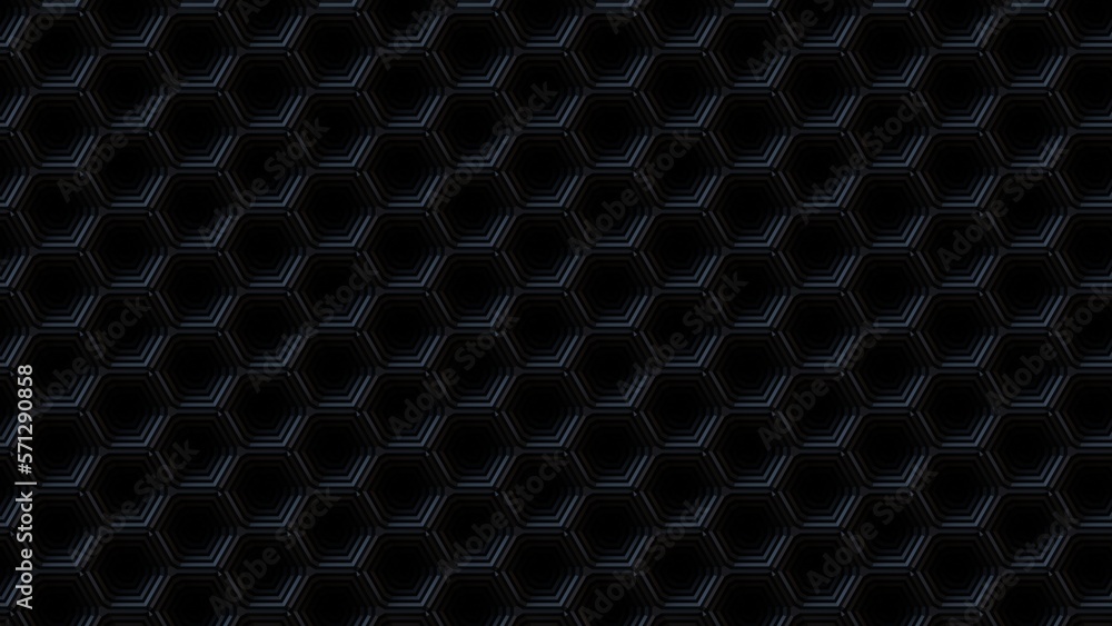 3D Futuristic hexagonal dark black background Abstract geometric grid pattern 3D Futuristic hexagonal dark black background Abstract geometric grid pattern