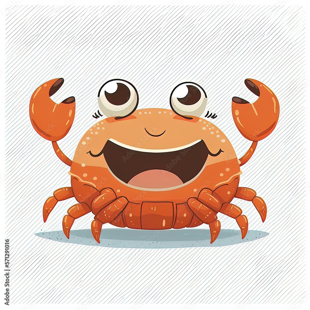 Fototapeta premium add some sealife fun to your prints with cartoon crab generative ai technology