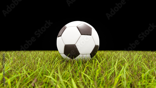 3d render background. football  world  cup  soccer  ball  on  the field grass  sport background  black  white  grass  alpha 