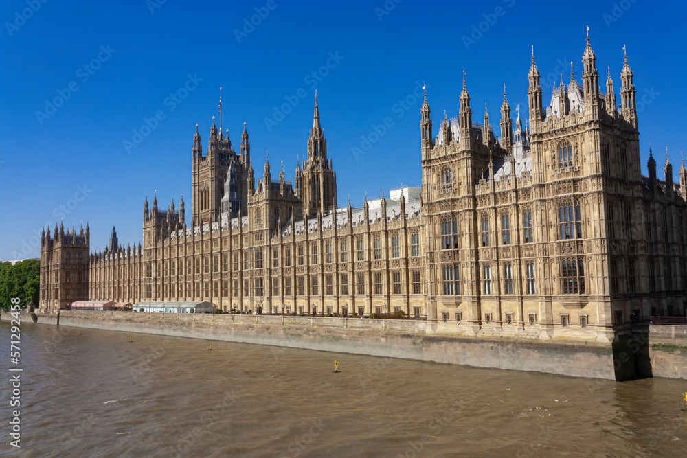Partial view of the houses of parliament, London