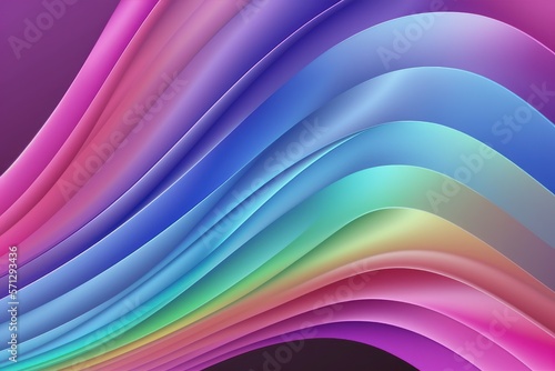 Rainbow Wavy Satin Background  high details  generative ai