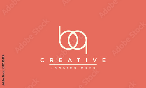 Letter BA logo design, Minimalist Abstract Initial letter BA  BQ logo