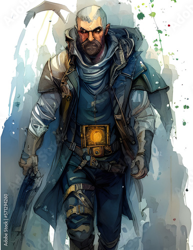 watercolor portrait of elven rogue | AI Generated