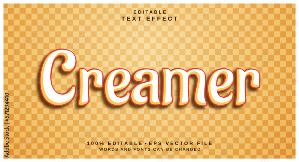 Obraz premium Editable text style effect - Creamer text style theme.