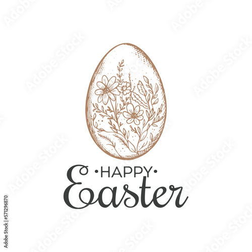 Easter egg vector illustration hand drawing