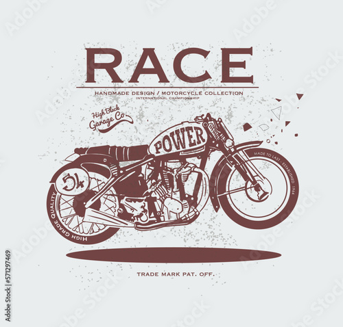 motorcycle illustration for print