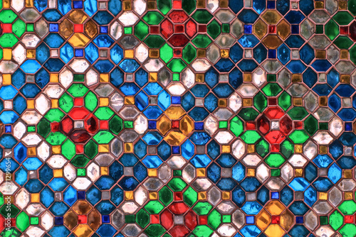 An abstract background image made of perfectly arranged glass mosaics.