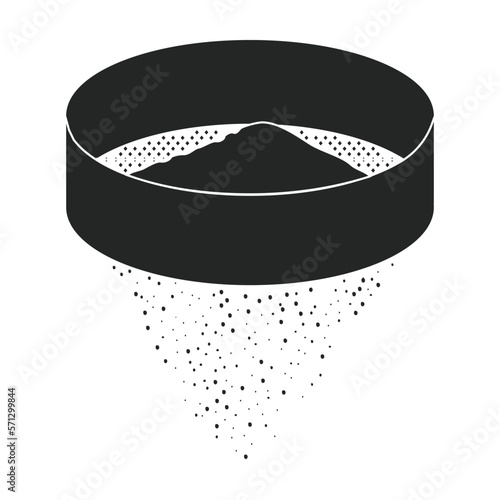 Flour of sieve vector icon.Black vector icon isolated on white background flour of sieve.
