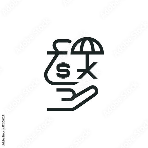 Paid vacation icon isolated on white background