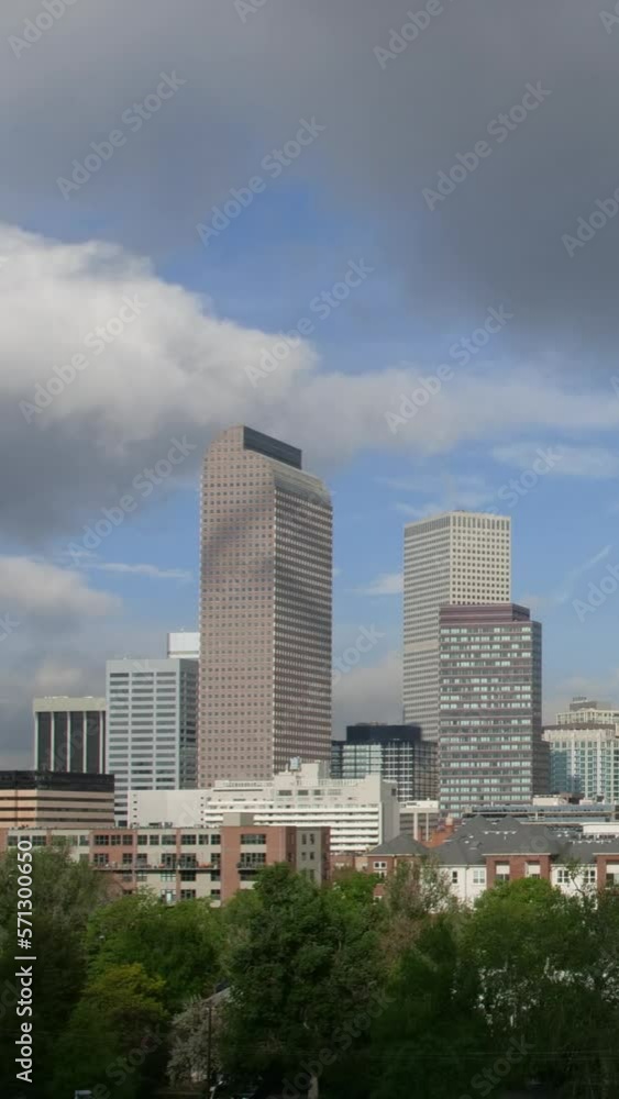 Vertical Video Downtown Denver Skyline Timelapse Vertical Video Downtown Denver Skyline Timelapse