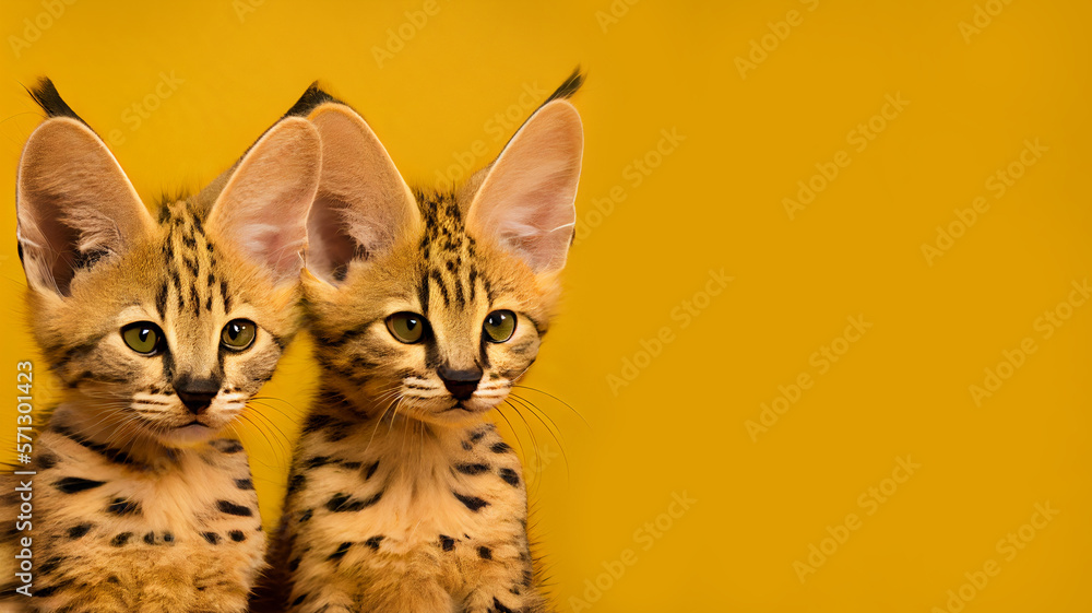 Savannah Cat Kittens Group, generative, ai, generative ai,