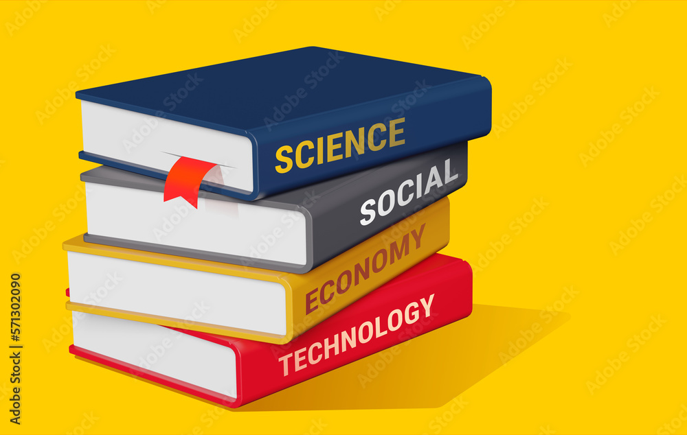 3d illustration of stack of book on yellow color background. 3d design of book for education time banner 3d illustration of stack of book on yellow color background. 3d design of book for education time banner