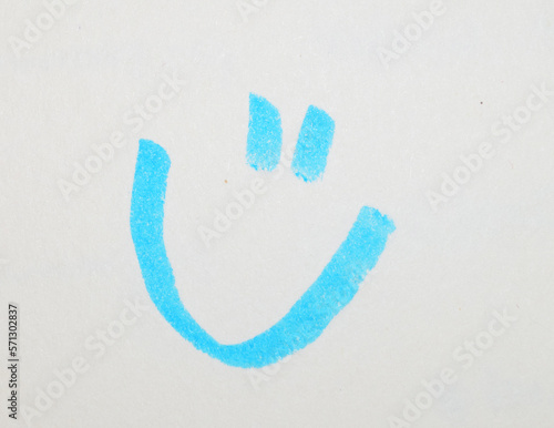 Smiley - lachend - handgemalt ~ blau