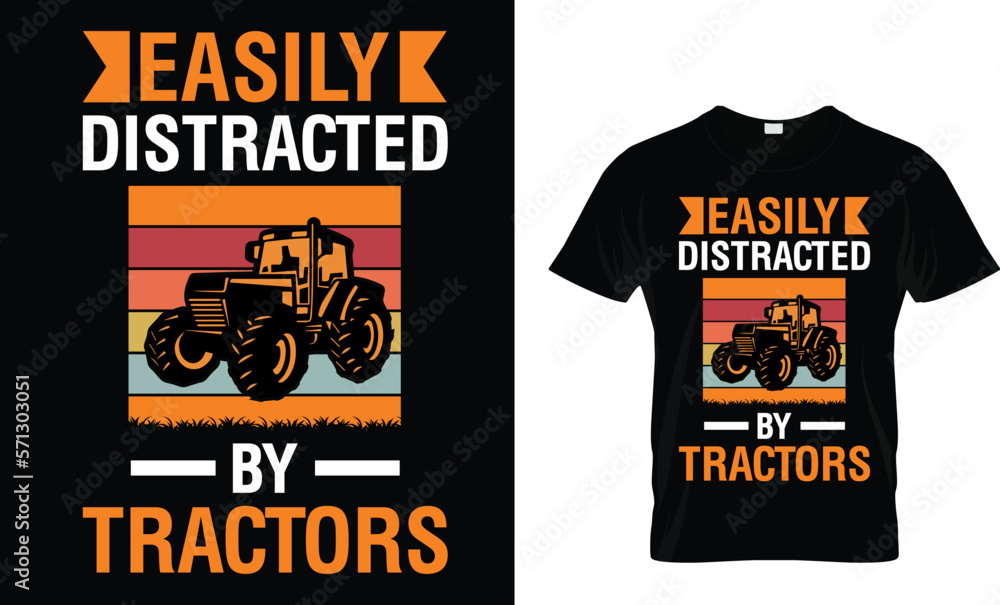 easily distracted by tractors T-shirt template easily distracted by tractors T-shirt template
