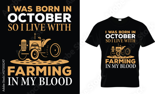 i was born in october T-shirt template photo