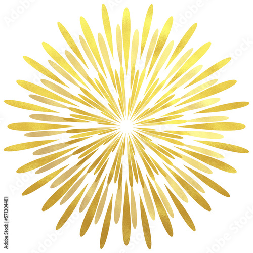 Golden fireworks illustration