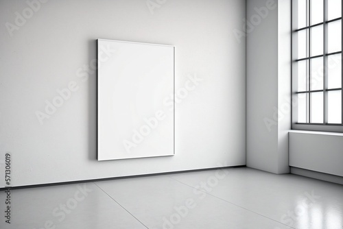 canvas mockup on a white wall