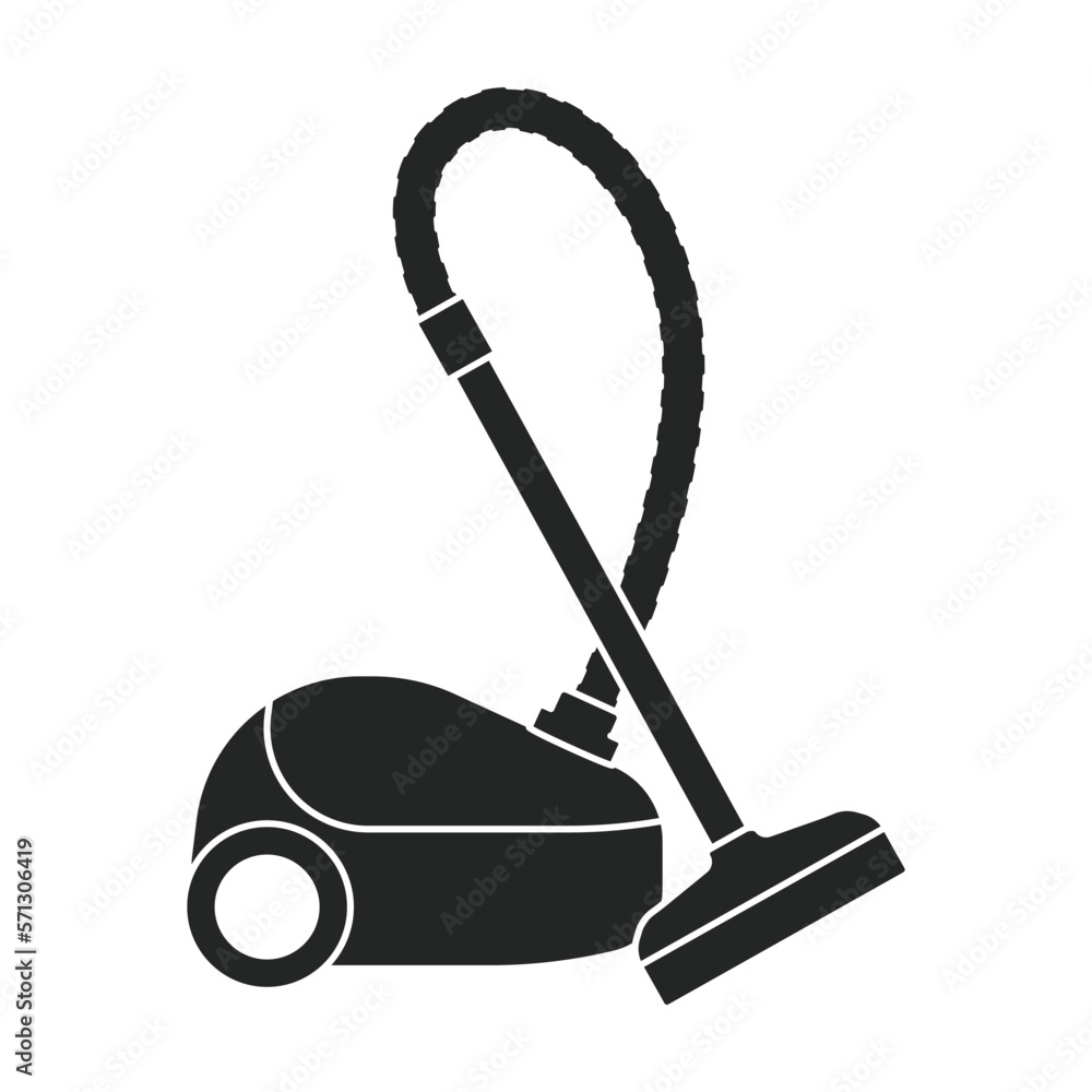 Vacuum cleaner vector black icon. Vector illustration electric vacuum on white background