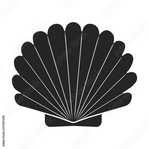 Shell sea vector black icon. Vector illustration sea shell on white background. Isolated black illustration icon of seashell.