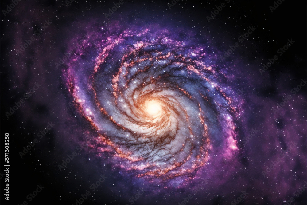 A view from space to a galaxy and stars. The universe is filled with stars, Generative Ai