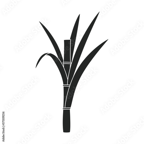 Stem sugar cane vector icon.Black vector icon isolated on white background stem sugar cane.