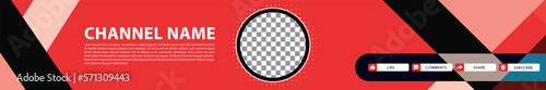 YouTube Channel Cover design. Youtube Banner Template. Modern youtube channel art. The header for Social Media Account with Transparent Background. Vector illustration. channel cover design