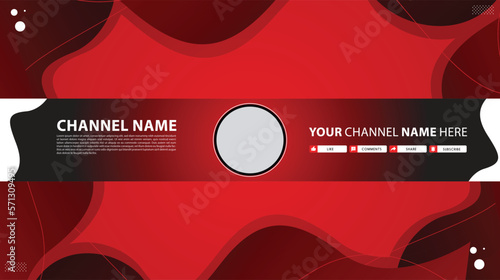 Youtube Channel Cover. Banner with Nickname. The header for Social Media Account with Transparent Background. Vector illustration. channel cover design