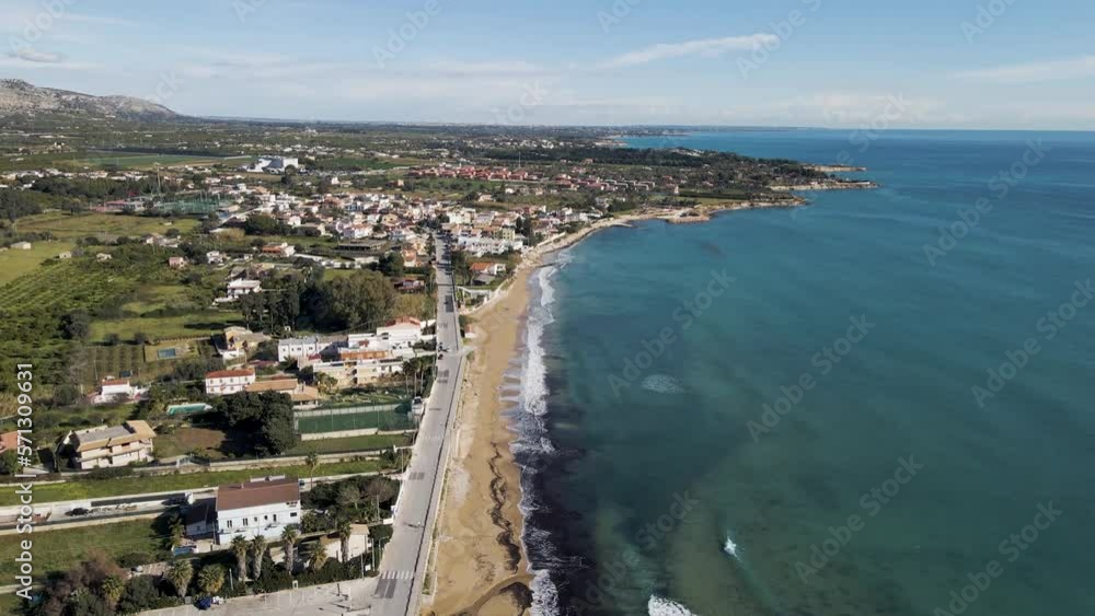 Aerial view of a residential district facing the Mediterranean Sea in Avola, Syracuse, Sicily, Italy. Aerial view of a residential district facing the Mediterranean Sea in Avola, Syracuse, Sicily, Italy.