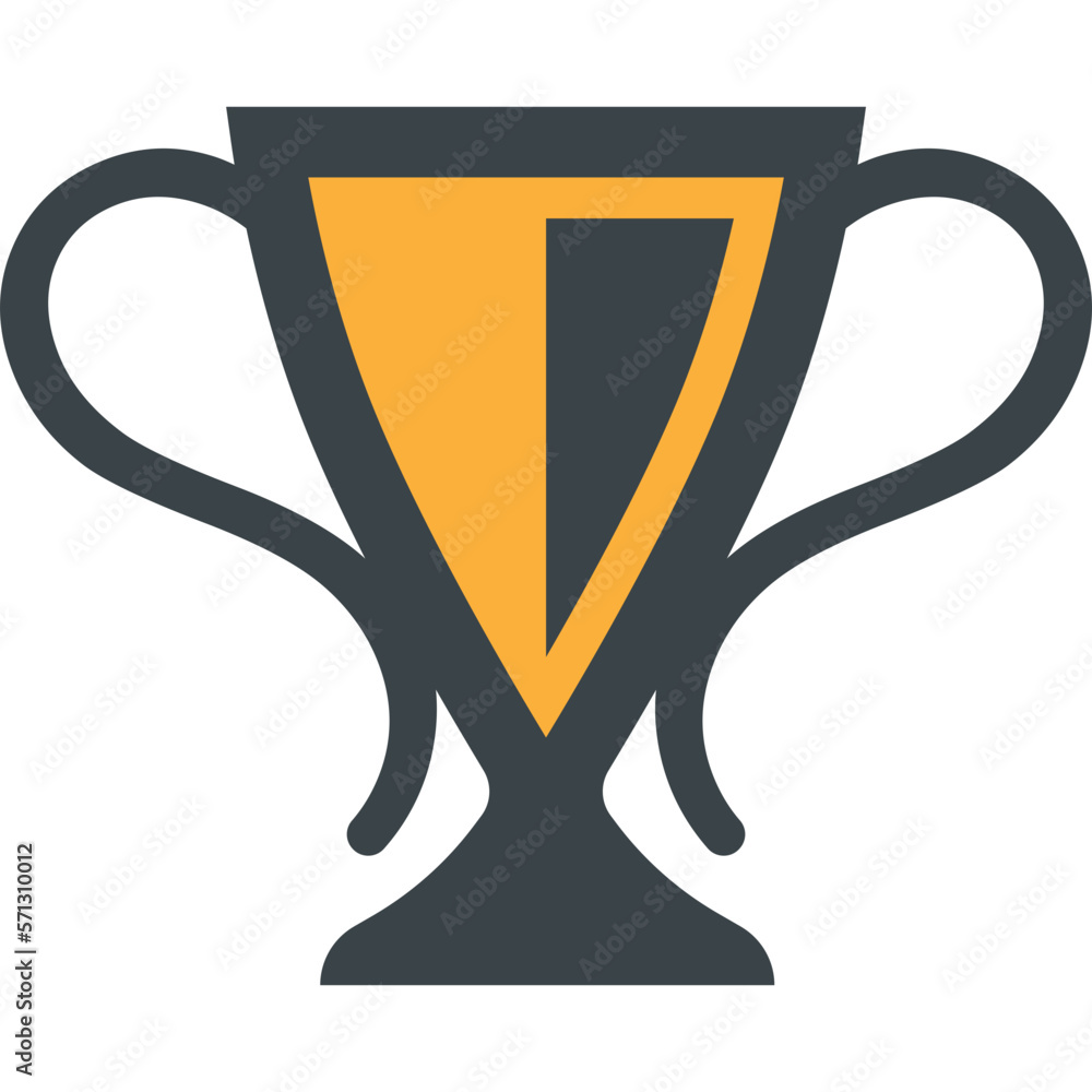 Golden Trophy Icon Line Filled Golden Trophy Icon Line Filled