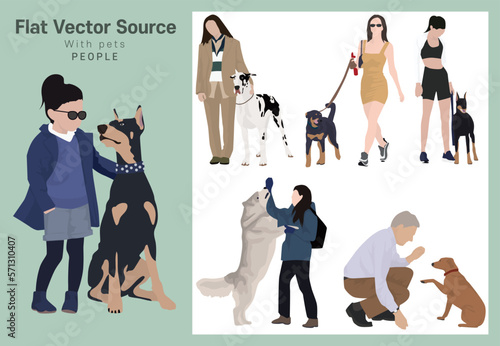 The pose source for pet lovers to take a walk and play with their dogs.